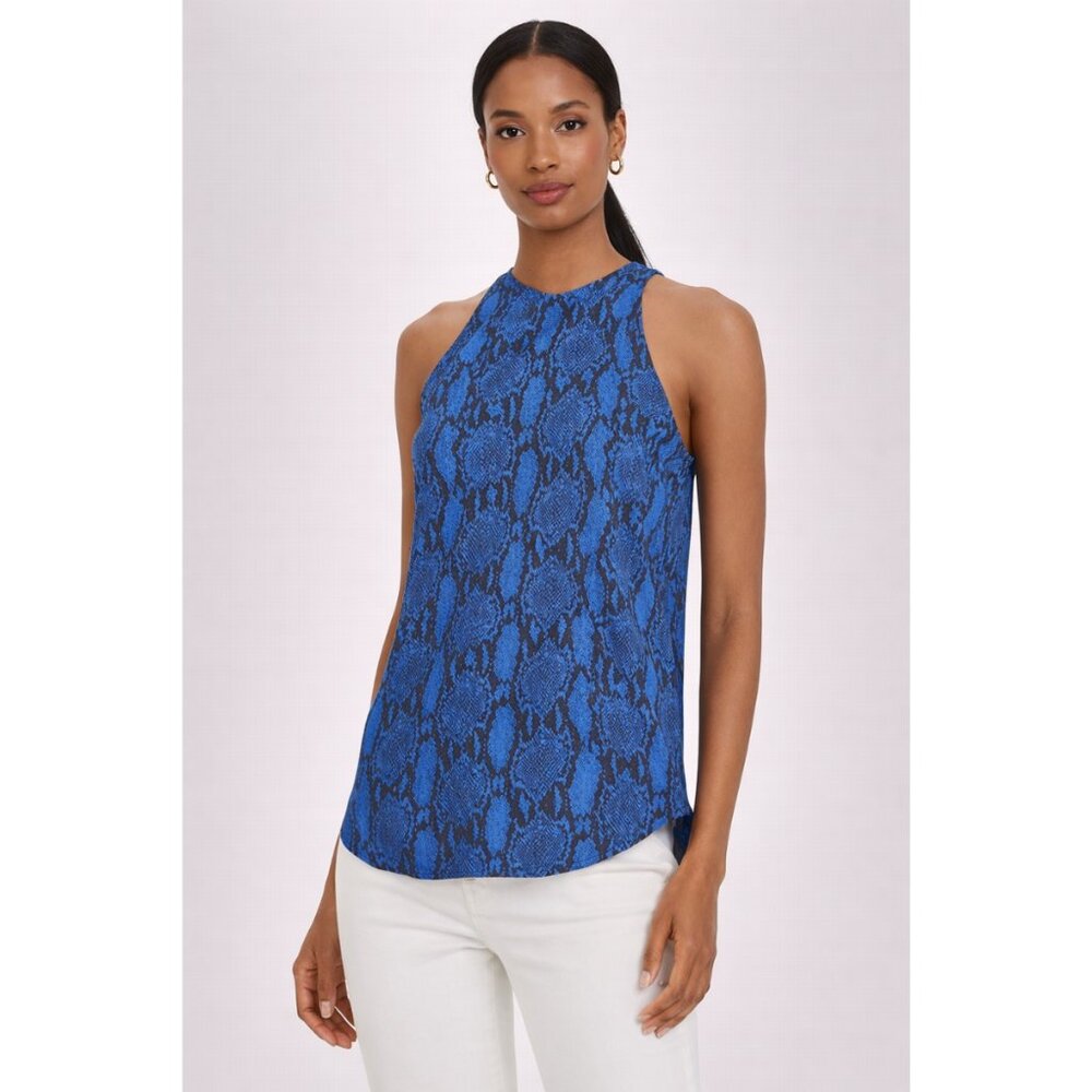 NWT A.L.C. Anise Tank Top Blouse Blue Python Print